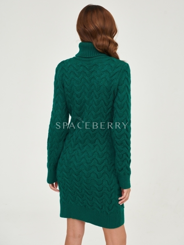 Женское теплое вечернее вязаное платье